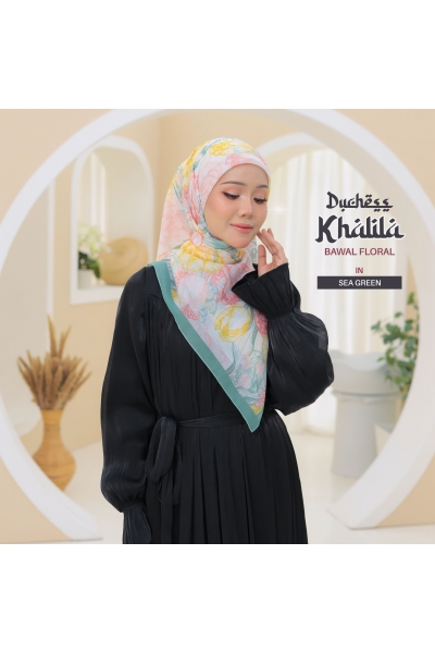 BAWAL FLORAL KHALILA - SEA GREEN
